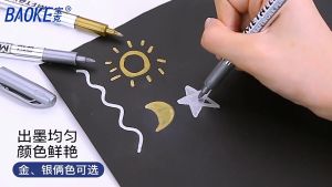 🇲🇾 Ready Stock Metallic Craftwork Pen Gold Silver Marker Pen Waterproof Marker Art Drawing Pen Student DIY Scrapbooking