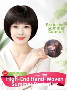 Is a wig | Fashion Anti-aging Bob Short Hair Full Wig for Summer Use 100% Human Hair Natural Look