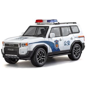 1:24 Scale Toyota Prado LC250 Police Alloy Car Model Diecast Car Sound Light Car Lovers Collection Kids Birthday Gift Metal Boys Toys