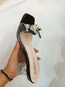 Sandal wanita hak 5cm/selop wanita/selop mika/sandal hak kaca