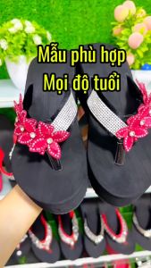 Dép xốp xỏ ngón quai kẹp nữ đính đá đế cao su cứng chống trơn trượt cao thấp đa dạng siêu nhẹ êm ái chắc chắn thời trang