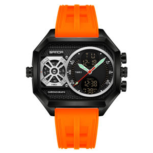 Sanda | SANDA Luxury Multi-Function Mens Wristwatch Fashion Design Quartz Water Business Square Dial Date Display Relogio Masculino