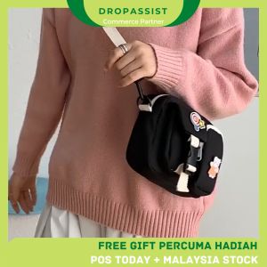 DROPASSIST 1112 Women Korean Style Nylon Sling Messenger Crossbody Handbag Shoulder Bag Beg Tangan Galas Sandang Wanita