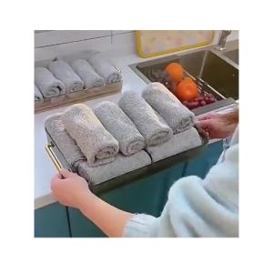 Sét 10 khăn lau tay lau bếp 2 mặt 2 chất liệu màu ghi sạch sẽ ALLIN