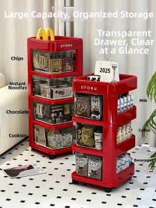 Aesthetic Home Storage Cabinet Trolley Multi-layer