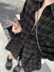 Plaid Shirt Coat New Arrival Tops Womens Plus Size Plus Size Ladies Slim Sun-Proof Clothing Shirt This Years Popular Beautiful Shirt