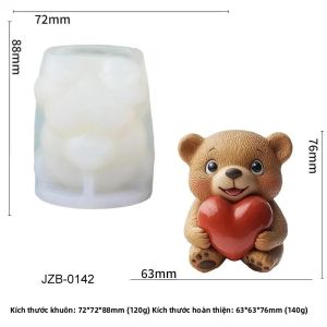 Khuôn Nến Silicon Hình Trái Tim Gấu Dành Cho Ngày Lễ Tình Nhân Làm Xà Phòng Thủ Công Đồ Trang Trí Bằng Nhựa Resin Đồ Trang Trí Nhà Cửa Quà Tặng