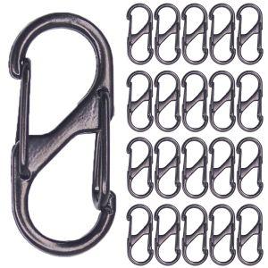 ที่เก็บกุญแจแบบคาราไบเนอร์ล็อคคู่ S-Biner พร้อมตัวล็อคแบบเกี่ยวสำหรับกุญแจและอุปกรณ์ตั้งแคมป์ ขนาดต่างๆ