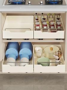 Pull-out Kitchen Organizer Narrow Cabinet Shelf Divider Under Sink Storage