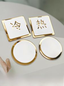 ป้ายติดเต้าบันไดน้ำร้อนและน้ำเย็นอะครีลิก กันน้ำ ป้ายบอกทางห้องน้ำโรงแรม ป้ายแจ้งการเปิดปิด อุปกรณ์สำหรับบ้าน ป้ายเตือน