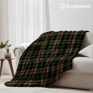 Beast Kingdom | Dark Tartan Plaid Soft Warm Flannel Blanket Lightweight Cozy Christmas Halloween Home Decor Room