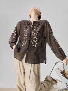 GULILI | Resort Linen Embroidery Design Shirt Jacket