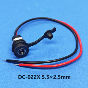 Ổ Cắm Nguồn DC5.5x2.1/2.5mm Chống Nước Gắn Bảng Điều Khiển Đầu Nối Cái Với Dây 20cm Dành Cho Thiết Bị Điện Tử