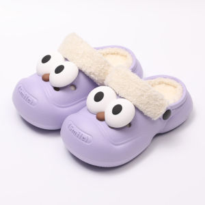 MONLEYTA | Thickened Cotton Slippers For Children Indoor Home Warm Waterproof Non-Slip Dirty Resistant With Back Heel Cotton Shoes