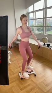 [MY Ready Stock] Waist Twister Disk Fitness Gym Equipment Shaper Twister Disk with Rope Handles TrainerSPORT Turntable