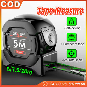 Original 10M Steel Measuring Tape Fluorescent Steel Tape Industrial Auto Lock Steel Tape Measure (5M 7.5M 10M) Self-locking Steel Metro Meter Tape Measure Heavy Duty Measurement Tools Levels