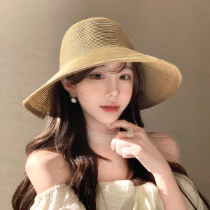 Cgediao | French Vintage Straw Woven Fisherman Hat Women Summer Beach Holiday Sun Protection Large Brim Beach Grass Hat Elegant Artistic