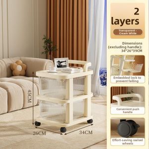 Table Under Multi-Function Mobile Storage Cabinet Drawers