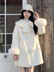 MUTU | Muteb Double-Faced Woolen Coat Elegant Ladylike Autumn Winter New Arrival High-End Feelings Medium-Length Womens Outerwear