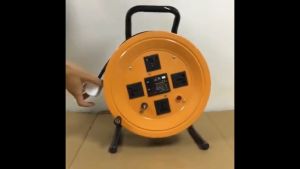 High quality outdoor Heavy Duty Cable Reel Extension Wire4 Socket With Circuit Breaker Leakage Protection Switch With Wheels (without wires)
