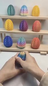 7.5/5.5CM Twisted Dragon Egg Toy 3D Printed Spiral Stress Relief Sensory Toy Anxiety Relief Balls Model Stress-Relief Desk Gifts