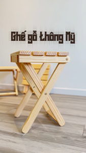 Ghế gấp gỗ thông Mỹ Handmade | Ghế xếp ban công sân vườn cắm trại câu cá decor quán cà phê