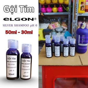 Dầu Gội Tím Khử Vàng Elgon Colorcare Silver 50ml-30ml giúp khử vàng vàgiữ màu dành cho tóc tẩy tóc bạch kim màu khói
