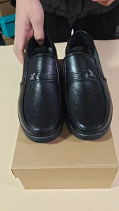 Mens Shoes Business Casual Mens Patent Soft Leather Shoe Breathable Wear Resistant Dress Shoes Pull On Black Office Shoes