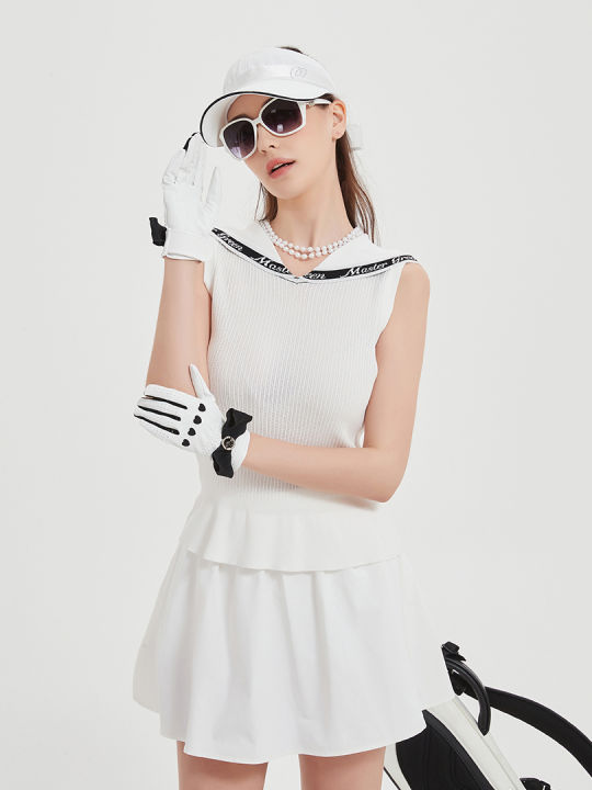 MG Golf Clothing Women's White South Korea Women's Clothing Socialite Noble Golf Fancy Summer Suit High Elastic Sleeveless