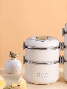4.3L Portable Lunch Box 304 Stainless Steel Insulated Lunch Box with foldable spoon Multi-Layer Bentgo Lunch Box Stainless with Bag Porridge Cup Food Storage Box Tableware Mini Bento Box