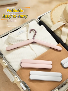 Ecoco Foldable Clothes Hanger Non-Slip with Clips Plastic Travel Drying Rack Portable Lightweight