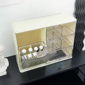 Clear Acrylic Makeup Organizer Storage Box With Drawers For Bathroom Vanity Countertop Desk Cosmetic Display Produce Clothes