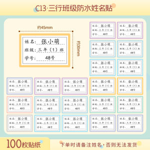 Kindergarten Name Tape Waterproof Anti-Tear Only for Pupils Class Pencil Name Tag Baby Self-Adhesive Cup Stickers