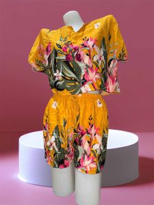 Challis Crop top Terno with Pocket upto Near Large