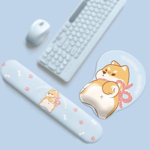 Tức giận chó Shiba ASS thiết kế 3D dễ thương chuột Pad với miếng đệm kê cổ tay chống trượt PU mềm thân thiện với môi trường Silicone Mousepad