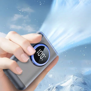 พัดลมมือถือแบบพกพา 3 ใน 1 พัดลมแขวนคอแบบชาร์จไฟได้กระเป๋าเป้สะพายหลังเอวพัดลมแขวนพร้อมเชือกเส้นเล็กปรับได้สําหรับการตั้งแคมป์กลางแจ้ง