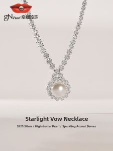 Wedding Series Vow Necklace 925 Sterling Silver Freshwater Pearl 10-11mm