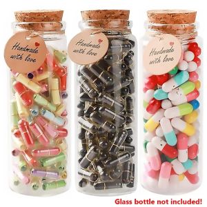 Message Capsules Love Pill with Roll Paper Blank Notes Wish Bottle Capsule Emoticon Smile Pills Wedding Party Valentines Gift