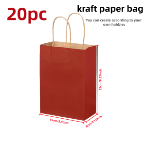 Brown Gift Kraft Paper Bag with Handle Reusable for Business Groceries Birthdays Weddings Childrens Parties Gifts