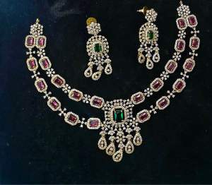 AD stone Necklace set with matching earrings