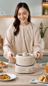 BEAR Electric Multi Cooker 2.5L Non-Stick Cooking Pot | Hot Pot | Ramen | Steamer | Fry Pan | BMC2-CM2500