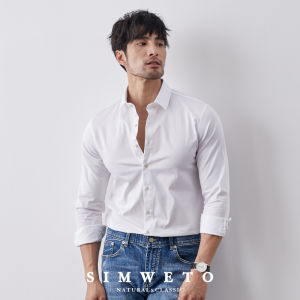 SIMWETO | Customized Mens Business Casual Shirt Black