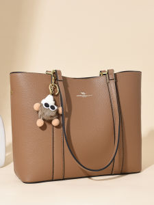 Kangaroo Leather Womens Tote Bag Large Capacity Commuter Soft Shoulder Bag Fashionable Mid-aged Daily Use Canvas Interior