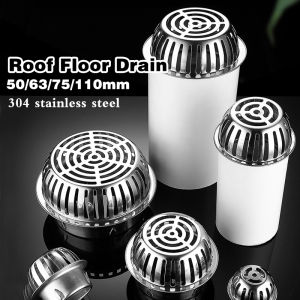 304 Stainless Steel Roof Floor Drain Balcony Drainage Cover Rain Pipe Cap Anti-blocking Drainage Plumbing Filter