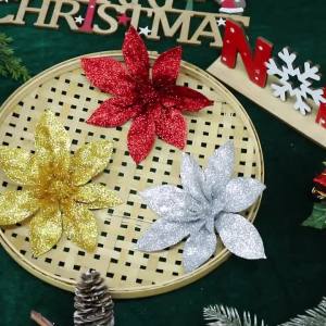 5/10 Chiếc Lấp Lánh Nhân Tạo Hoa Giáng Sinh Trang Trí Cho Quà Giáng Cây Nhà Phòng Tiệc Lễ Hội Navidad Năm Mới Đồ Trang Trí