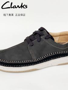 Clarks Qile Men New Arrival Shoelace Low Ankle Air Cushion Business Formal Casual Leather Shoes Nature 5 Tie
