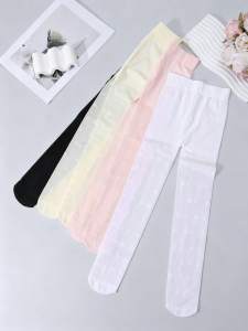 4Pairs 0-14Y Girls Star Sheer Tights Summer Breathable Thin Elastic Pantyhose Cute Kids Stockings Daily Matching Dress Leggings