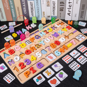 Đồ chơi giáo dục xếp chữ cái kết hợp số và gắp cá - nhận thức sớm montessori cho trẻ