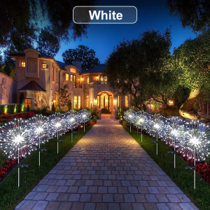 NEW Garedn Solar Fireworks Lights Outdoor Waterproof Solar Garden Lights 8 Lighting Modes with Remote Control Decorations Light