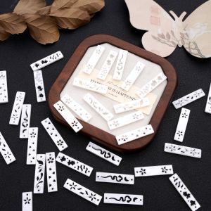 5Pcs Imitation Shell Long Strip Hollow Pendant Slice for DIY Sewing Craft Jewelry Making Necklace Earring Accessories Materials